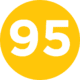 A yellow circle with the number 95 inside, likely indicating a percentage or score.