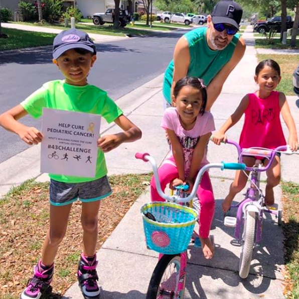 Rea and her family walked for 43 minutes to join team 43 in the 43 challenge and do 43 campaign