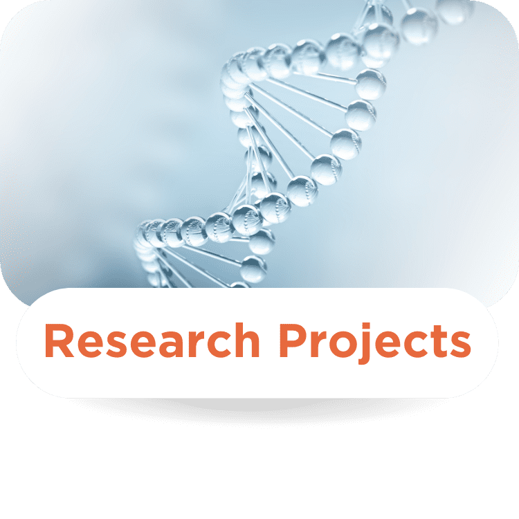 DNA strand with "Research Projects" text.