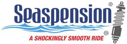 Logo for "Seaspension" featuring waves and a shock-absorber graphic, with the tagline "A Shockingly Smooth Ride."